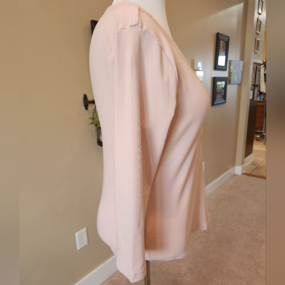 Ralph Lauren 3/4 sleeve Lace trim Henley pale pink - Picture 3 of 6